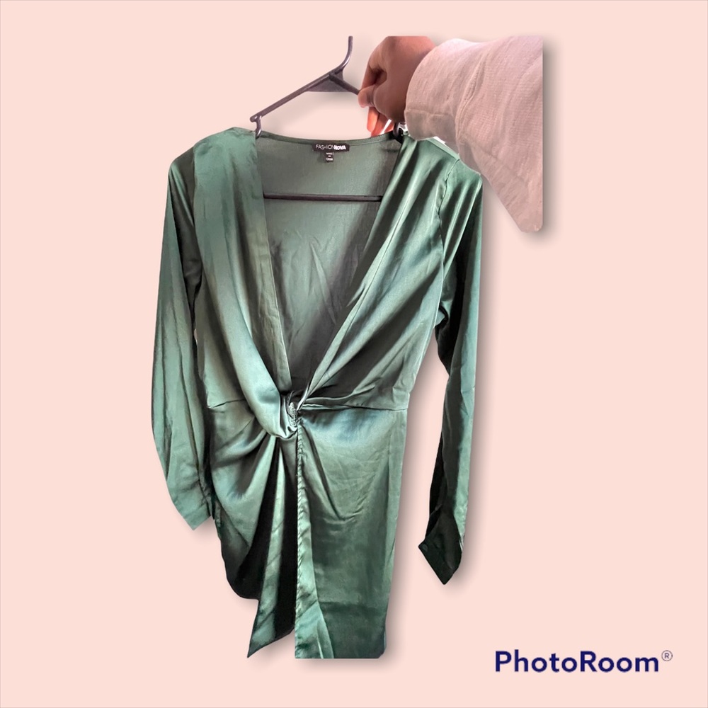 Satin Emerald Green Dress